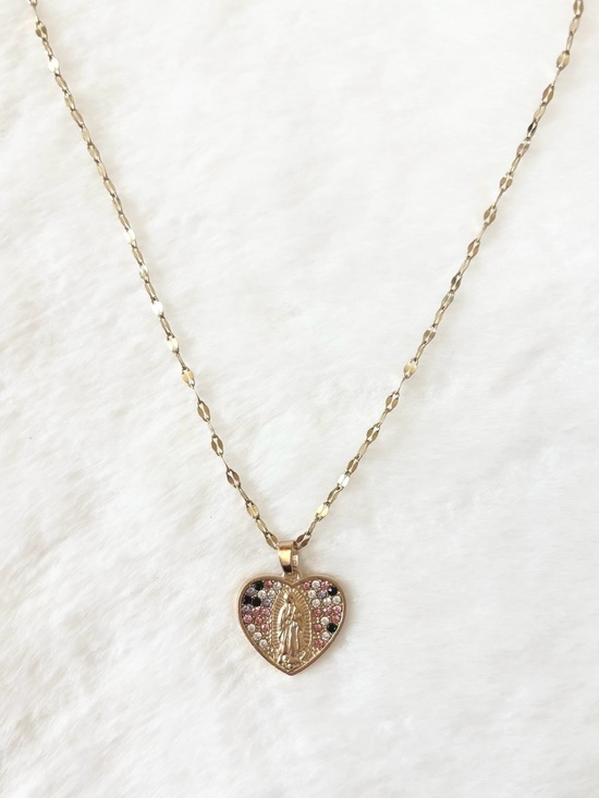 Jewelry - 5/$15 🩷 MUST BUNDLE 18K Gold Plated Chain Heart Multicolor Medallion Necklace
